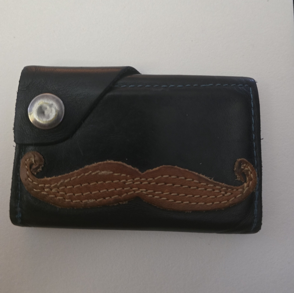 Handcrafted By Robbie Moto Soft Mustache Snap Wallet